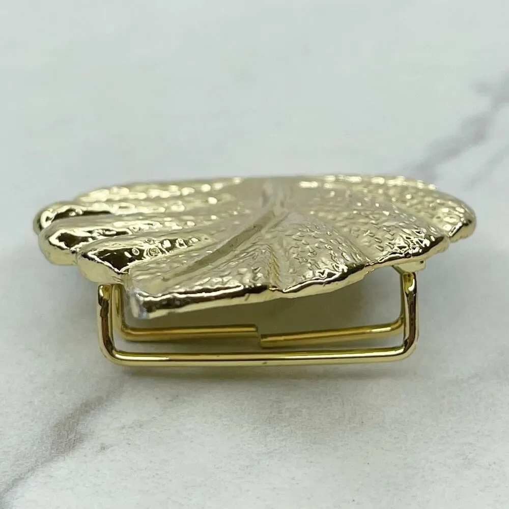 Vintage Gold Tone Leaf Belt Buckle Piece